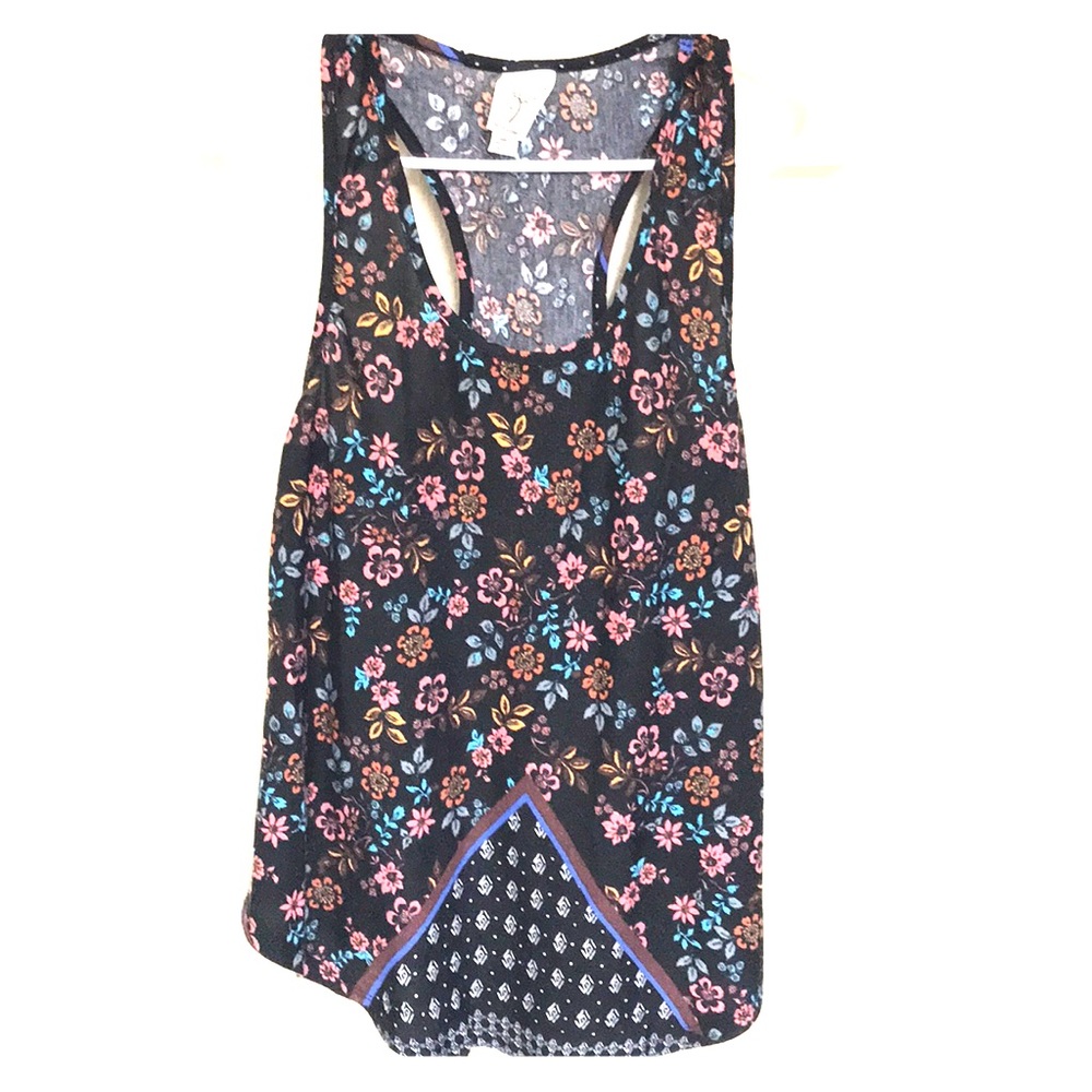 FINAL SALE!!! Self Esteem floral racer back tank.